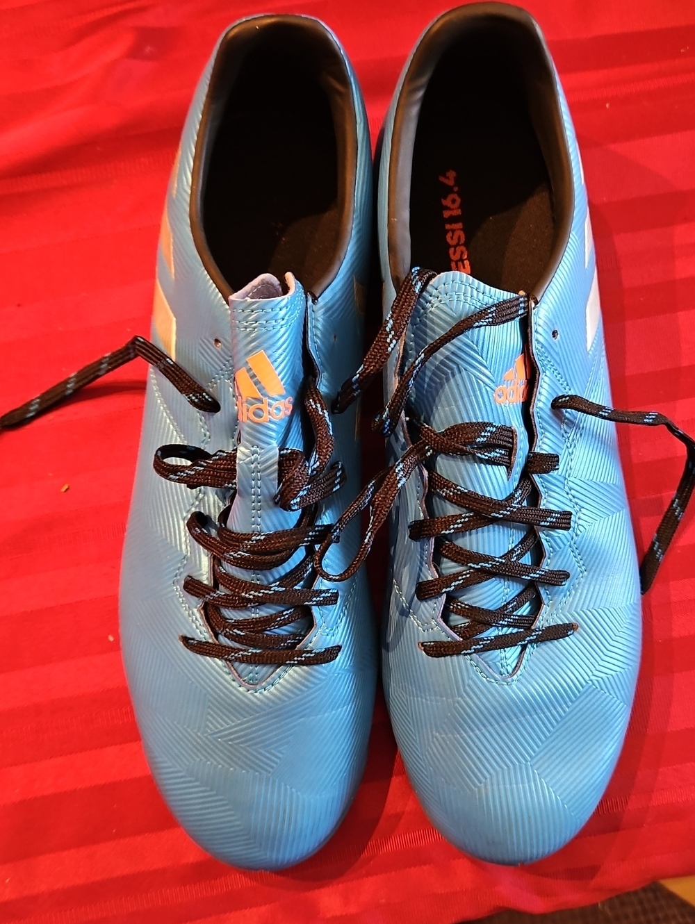 adidas Men’s Light Blue Soccer shoes with Black Laces